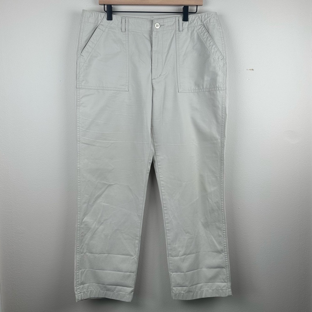 LEVI'S‎ Classic Kahki Chino Capri Pants Wide Leg Flap Pocket Womens Size 32/14